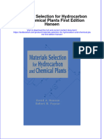 Download pdf Materials Selection For Hydrocarbon And Chemical Plants First Edition Hansen ebook full chapter 
