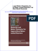 Download textbook Materials And Water Chemistry For Supercritical Water Cooled Reactors 1St Edition David Guzonas ebook all chapter pdf 