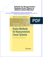 Download full chapter Krylov Methods For Nonsymmetric Linear Systems From Theory To Computations Gerard Meurant pdf docx