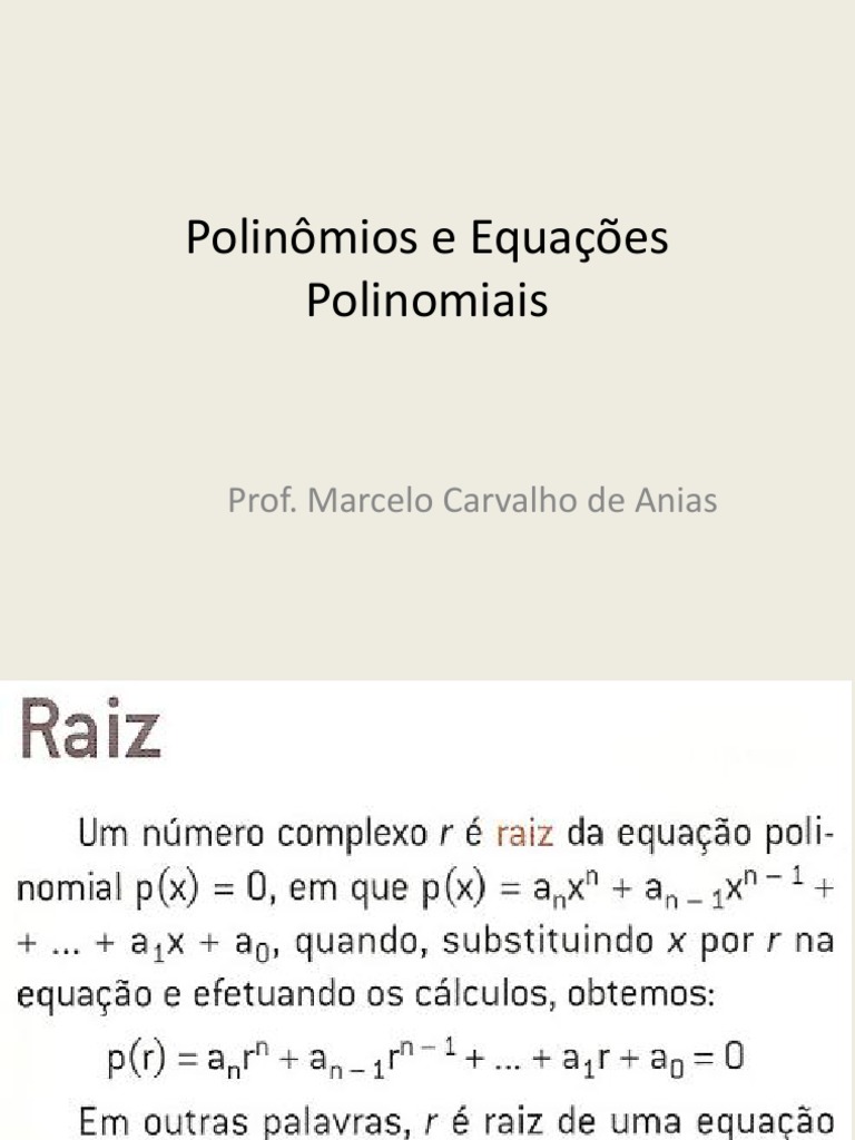 Polinômios e Equações Polinomiais | PDF