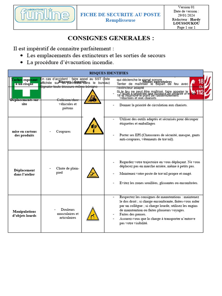 Sécurité au Poste : Consignes et Risques | PDF