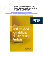 Textbook Mathematical Foundations of Time Series Analysis A Concise Introduction 1St Edition Jan Beran Ebook All Chapter PDF