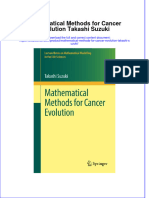 Textbook Mathematical Methods For Cancer Evolution Takashi Suzuki Ebook All Chapter PDF