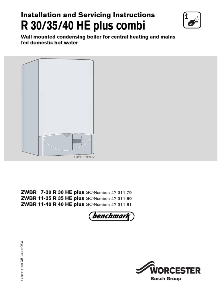 Greenstar R HE Plus 30-40 Installation and Servicing Instructions | PDF ...