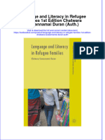 Textbook Language and Literacy in Refugee Families 1St Edition Chatwara Suwannamai Duran Auth Ebook All Chapter PDF