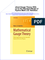 Textbook Mathematical Gauge Theory With Applications To The Standard Model of Particle Physics Mark J D Hamilton Ebook All Chapter PDF