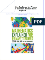 Download pdf Mathematics Explained For Primary Teachers 6 Edition Edition Derek Haylock ebook full chapter 
