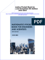 Download pdf Mathematics Pocket Book For Engineers And Scientists 5Th Edition John Bird ebook full chapter 