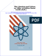 Textbook Late Cold War Literature and Culture The Nuclear 1980S 1St Edition Daniel Cordle Auth Ebook All Chapter PDF