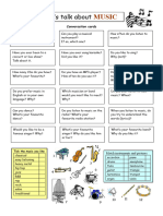 Grade 4 Music Speaking Worksheet