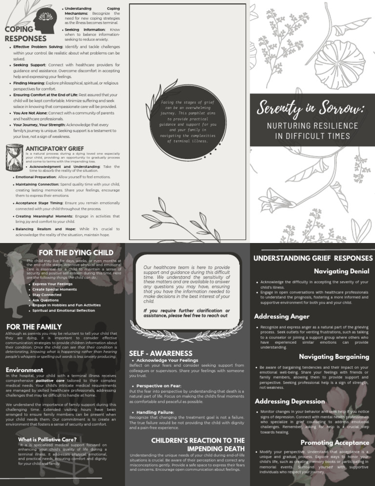 PAMPHLET - GROUP 10 | PDF | Grief | Terminal Illness