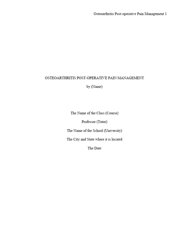 Osteoathritis Pdf Surgery Osteoarthritis