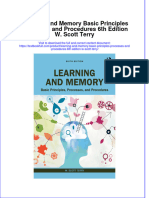 Download full chapter Learning And Memory Basic Principles Processes And Procedures 6Th Edition W Scott Terry pdf docx