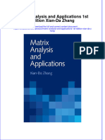 PDF Matrix Analysis and Applications 1St Edition Xian Da Zhang Ebook Full Chapter