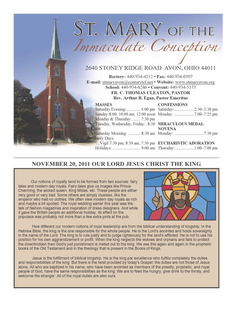 2640 Stoney Ridge Road Avon, Ohio 44011 PDF Mass (Liturgy) Bible