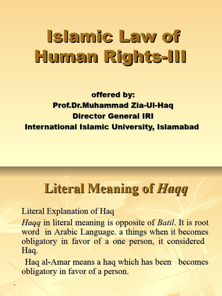 Islamic Human Rights & Legal Capacity | PDF | Sharia | God In Islam