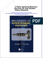 Textbook Mechanics of Rotor Spinning Machines First Edition Prof DR Eng Ibrahim Abdou Elhawary Ebook All Chapter PDF