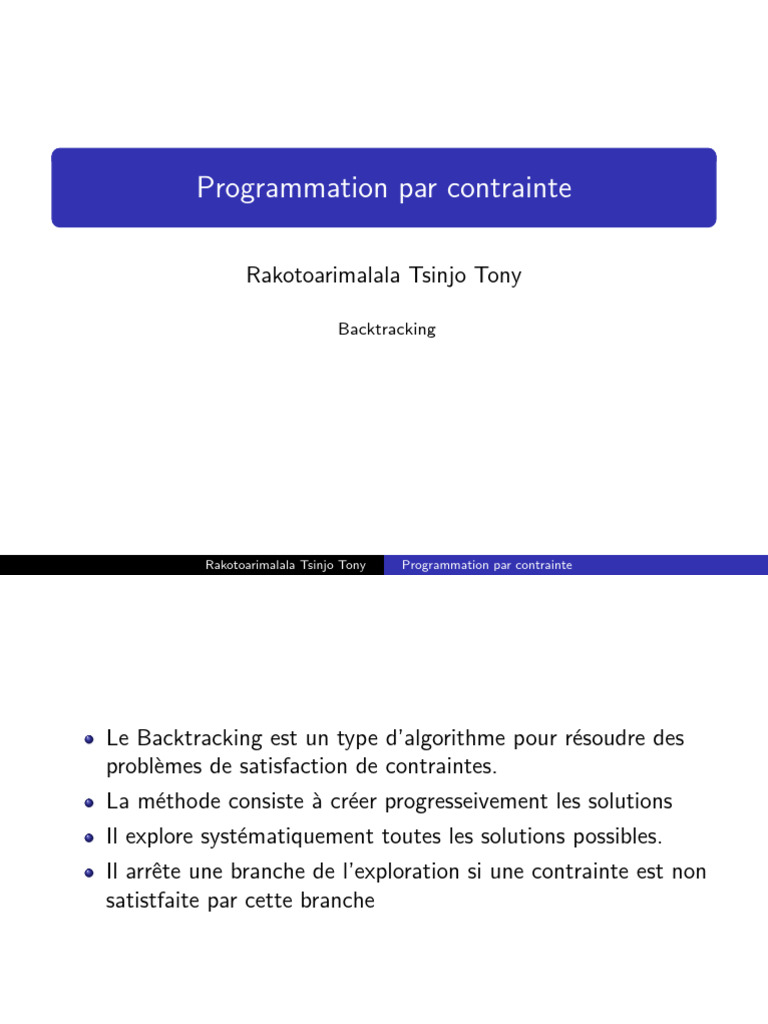 Algorithme de Backtracking en C | PDF | Algorithmes et structures de ...