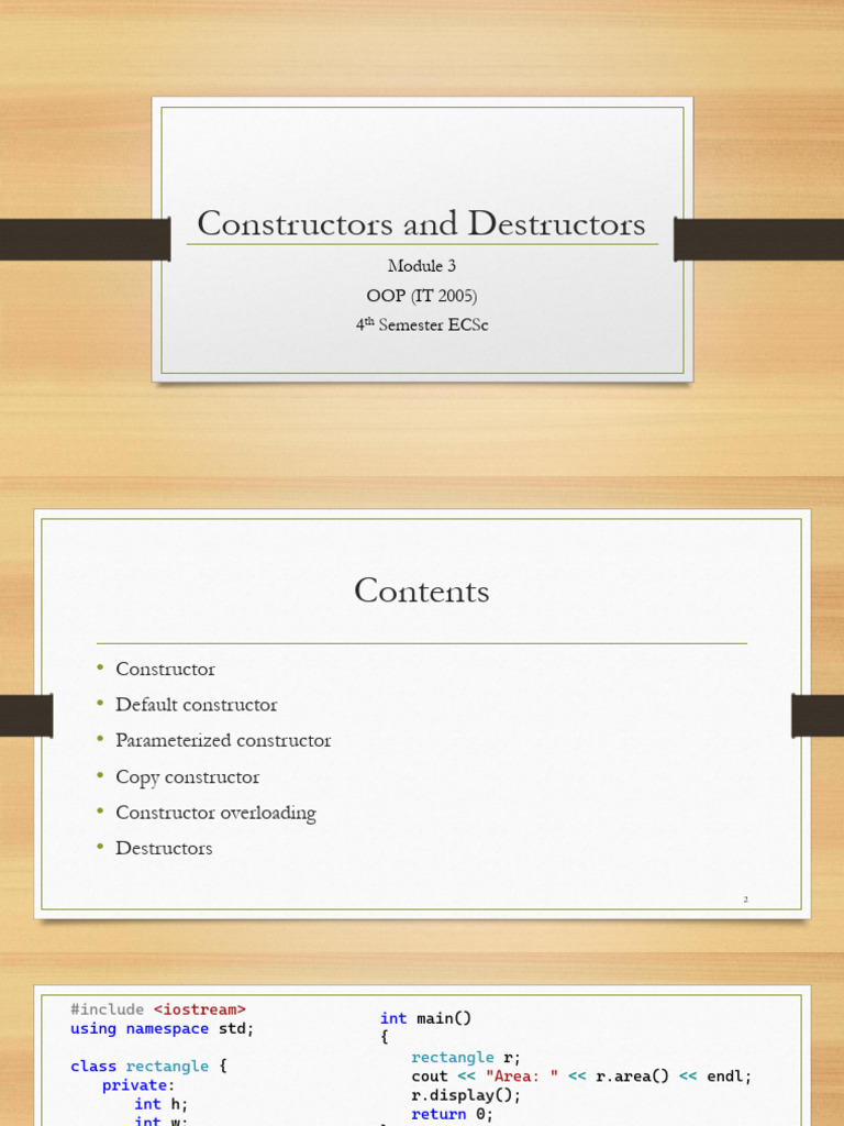 Constructors and Destructors | PDF | Constructor (Object Oriented ...