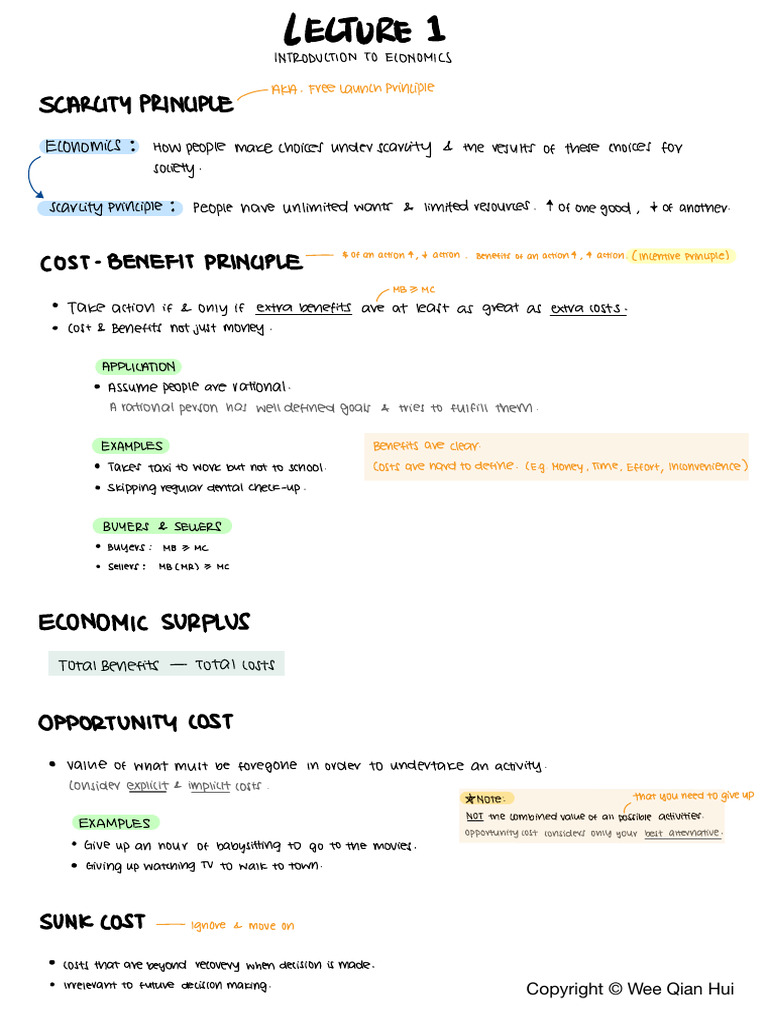 Lecture 1 Notes | PDF | Demand | Supply (Economics)