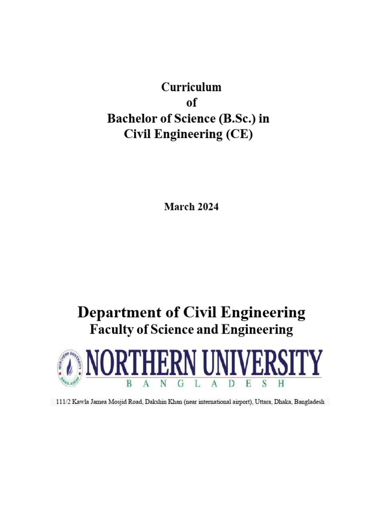 Civil Engineering Curriculum Overview | PDF | Course Credit | Mathematics