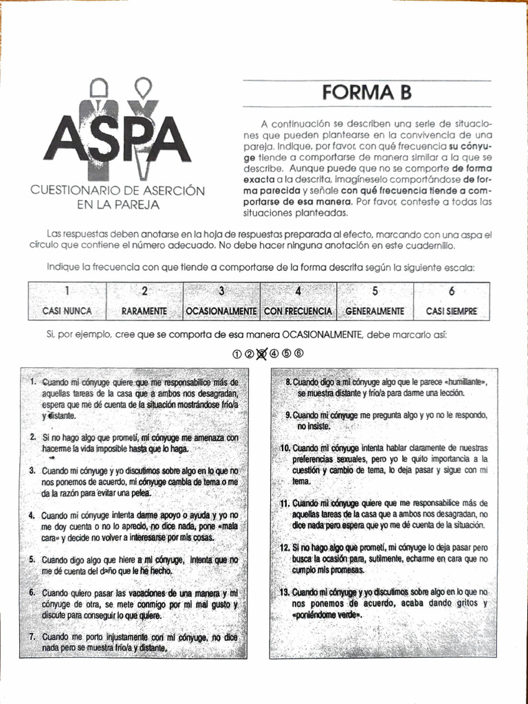 AS CUESTIONARIO PA ASERCIÓN forma b | PDF