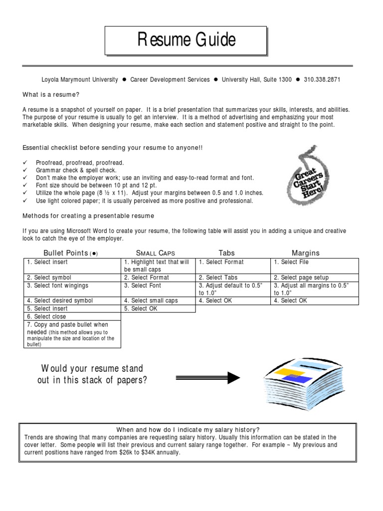 A Concise Guide to Crafting an Effective Resume | PDF | Résumé ...