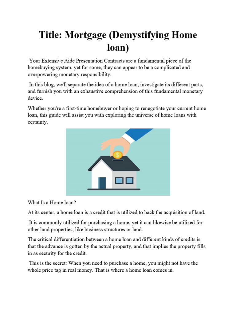Understanding Home Loans: A Complete Guide | PDF | Mortgages | Loans