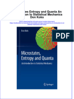 PDF Microstates Entropy and Quanta An Introduction To Statistical Mechanics Don Koks Ebook Full Chapter