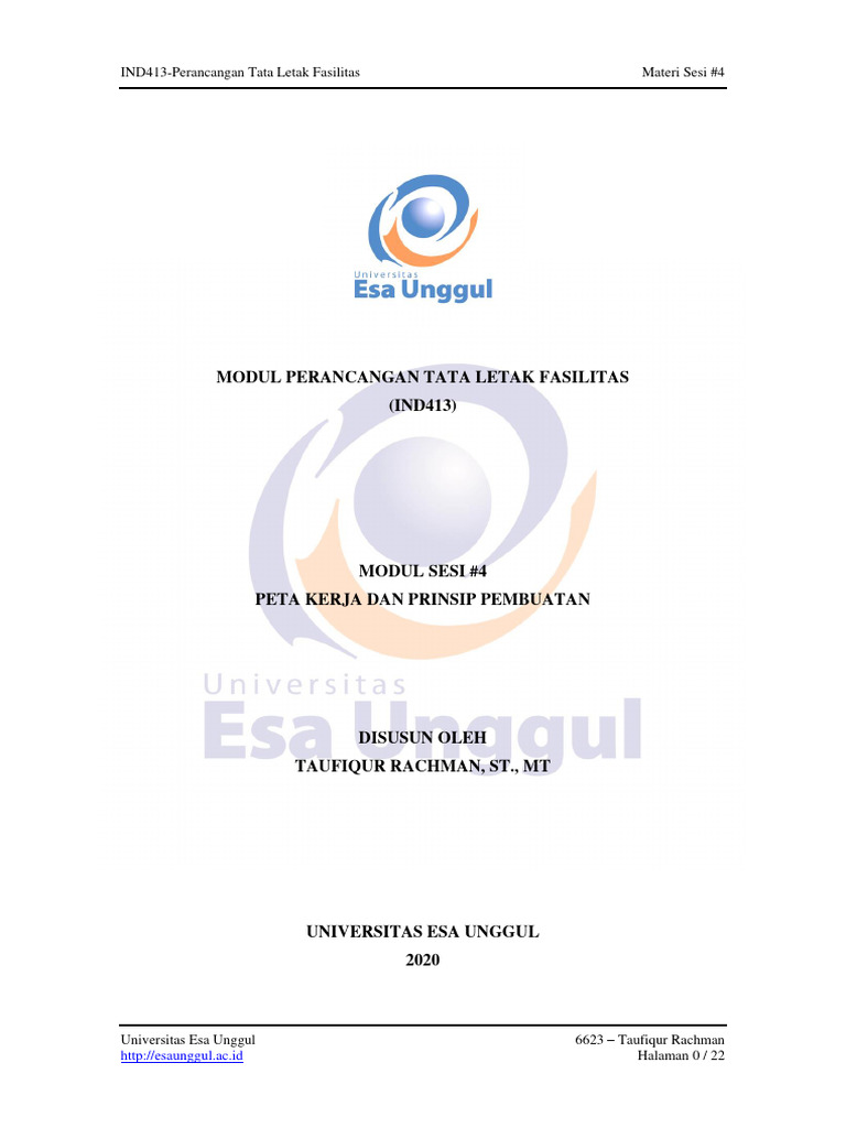 Modul Perancangan Tata Letak Fasilitas Dan Praktik Sesi 4 | PDF