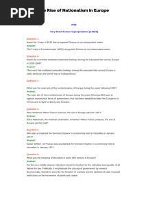 The Rise of Nationalism in Europe Chapter Wise Important Questions Class 10 Social Science - CBSE Tuts
