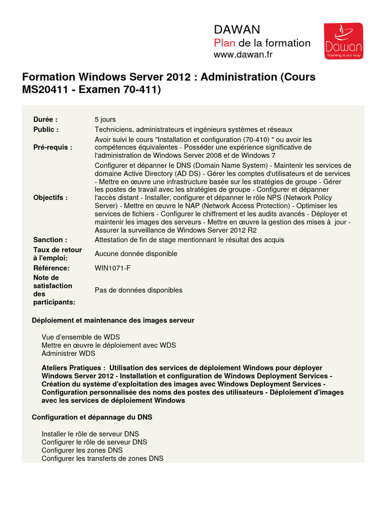 Formation Administration Windows Server 2012 | PDF | Stratégies de ...