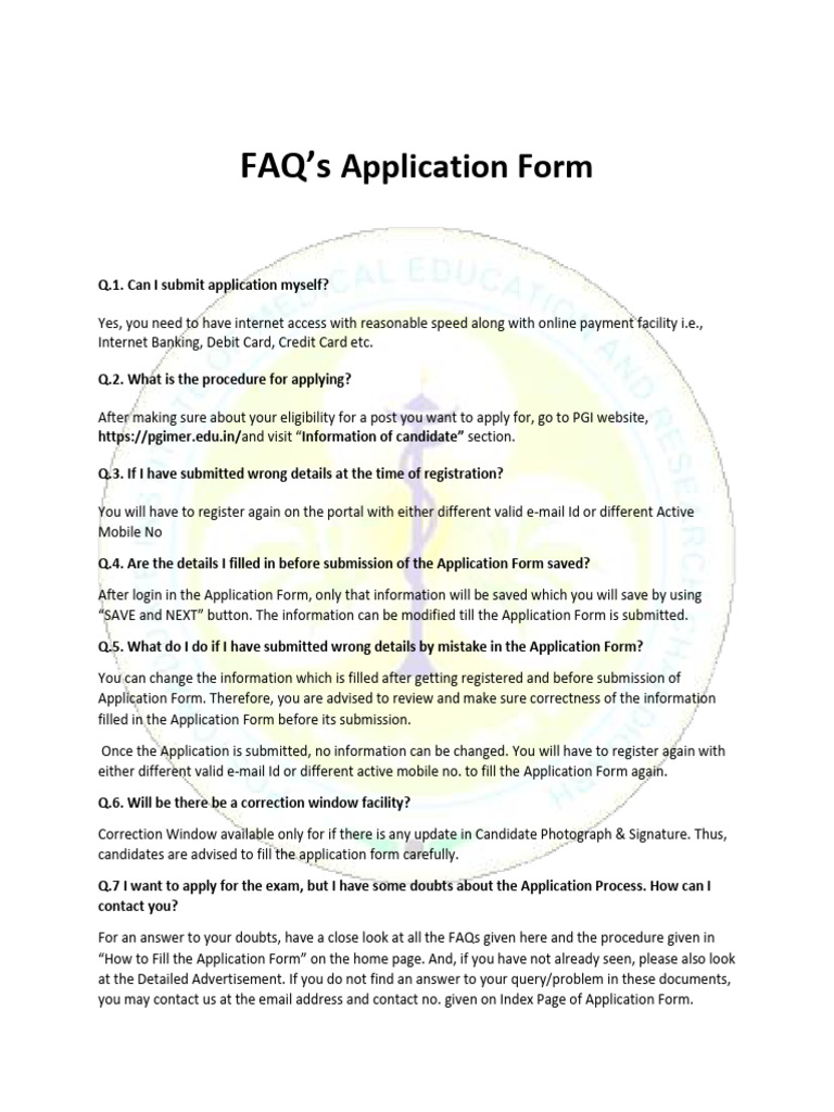 FAQ's: Application Form | PDF | Cyberspace | Computing
