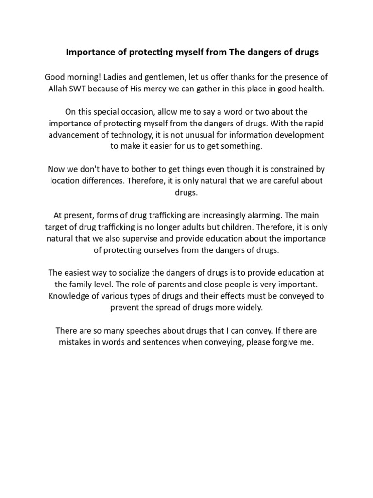 speech-importance-of-protecting-myself-from-the-dangers-of-drugs