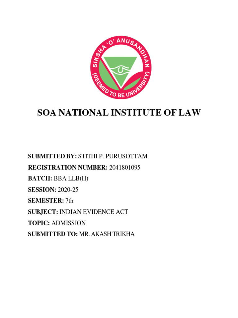 Evidence Assignment Sneha | PDF | Evidence (Law) | Burden Of Proof (Law)