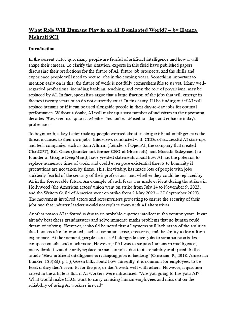 Humans and AI: Future Job Dynamics | PDF | Artificial Intelligence ...