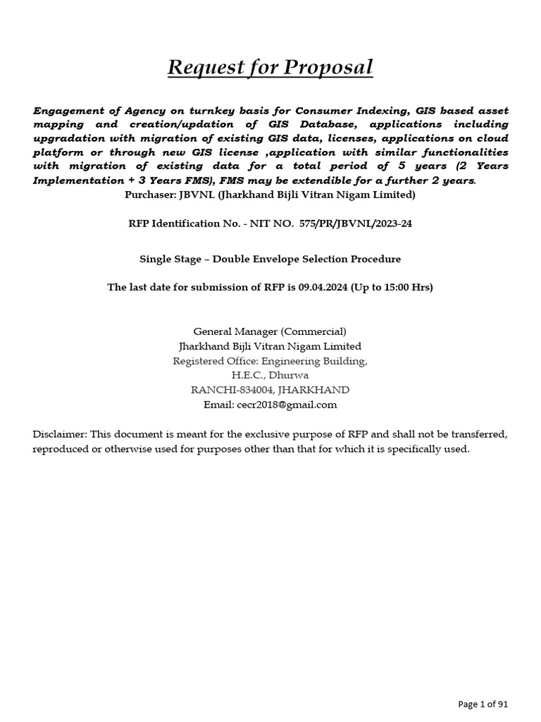 RFP for GIS Asset Mapping Services | PDF | Geographic Information ...