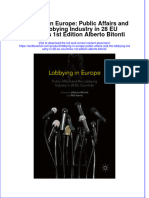 Textbook Lobbying in Europe Public Affairs and The Lobbying Industry in 28 Eu Countries 1St Edition Alberto Bitonti Ebook All Chapter PDF