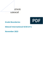 Edexcel IGCSE November 2023 Grade Boundaries