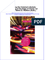 Download textbook Modelling The Criminal Lifestyle Theorizing At The Edge Of Chaos 1St Edition Glenn D Walters Auth ebook all chapter pdf 