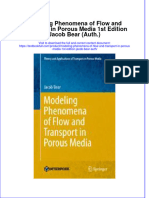 Textbook Modeling Phenomena of Flow and Transport in Porous Media 1St Edition Jacob Bear Auth Ebook All Chapter PDF
