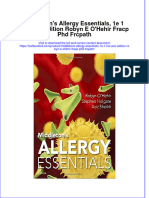 PDF Middletons Allergy Essentials 1E 1 Har PSC Edition Robyn E Ohehir Fracp PHD Frcpath Ebook Full Chapter