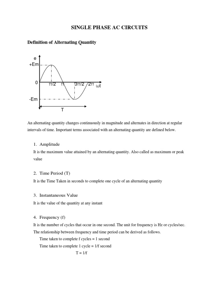 Basic Electrical Notes PDF Ac Power Series And Parallel Circuits