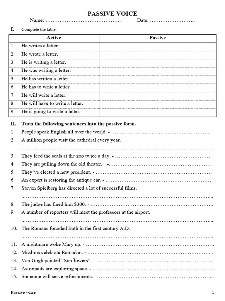 PASSIVE VOICE 1 - Easier | PDF