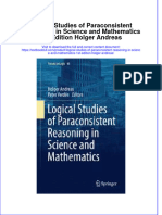 Download textbook Logical Studies Of Paraconsistent Reasoning In Science And Mathematics 1St Edition Holger Andreas ebook all chapter pdf 