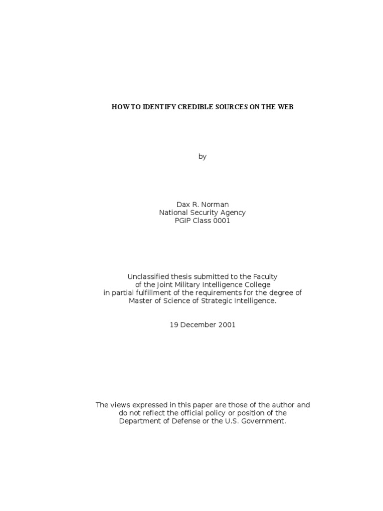 How To Identify Credible Sources On The Web | PDF | Computers