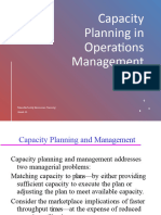 Capacity Planning in Operations Management