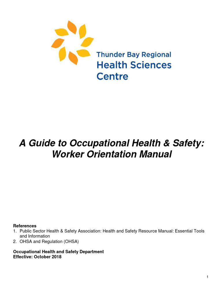 Occupational Health & Safety Manual | PDF | Occupational Safety And ...