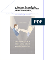 Textbook Love and Marriage Across Social Classes in American Cinema 1St Edition Stephen Sharot Auth Ebook All Chapter PDF