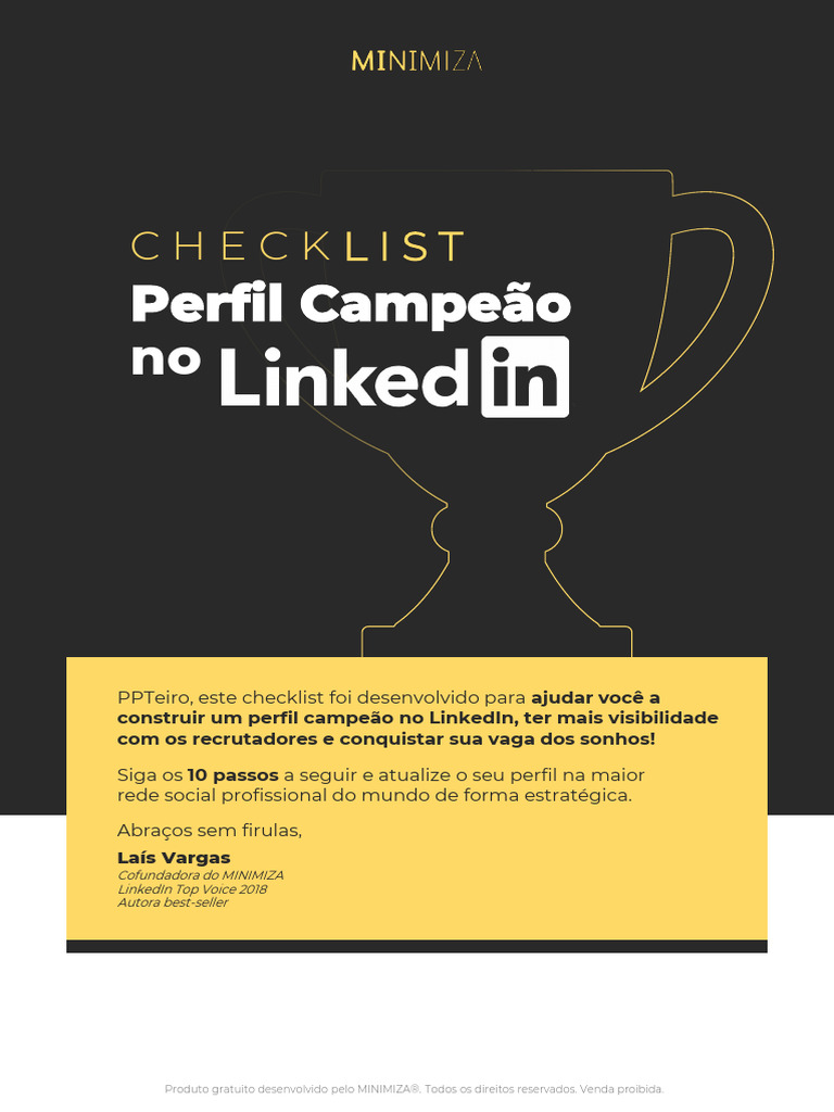 Checklist Perfil Campeão Linkedin | PDF | Ensino Superior | Pós-graduação